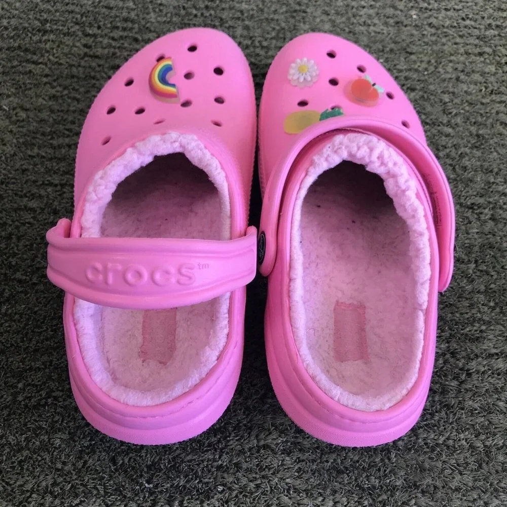 Crocs Kids' Classic Lined Clogs | Kids' Slippers | Fuzzy Slippers Size 2Y
